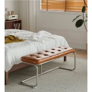 Nordic PU Leather Stool Simple Modern Hallway Soft Cushion Shoes Stool Sofa Stool Home Living Room Furniture Long Bench