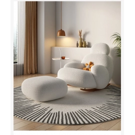 Fluffy White Living Room Chair Modern Cute Floor Ergonomic Living Room Chair Lounge Recliner Meuble Salon Home Furniture
