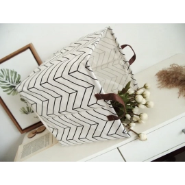 New Cotton Linen Laundry Basket Folding Organizer Bucket Square Dirty Clothes Anti-dust Big Capacity Storage Basket for Home