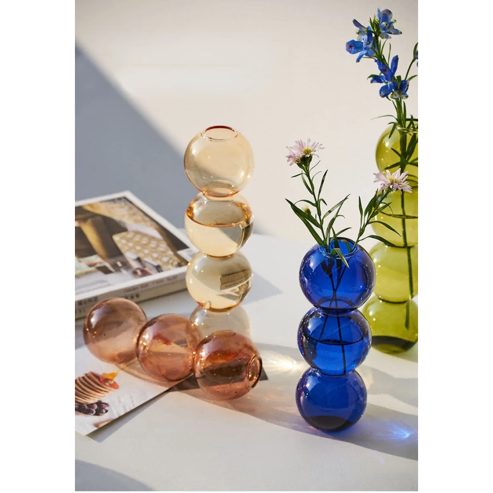 Nordic Glass Vase Home Decor Living Room Decoration Terrarium Flower Vase Plant Pots Decorative Home Accessories Decoration Gift