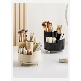 360° Rotating Cosmetics storage box Desktop large capacity makeup brush Lipstick eye shadow Powder puff storage rack