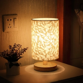 Linen Table Lamp LED Linen Night Lamp w/Warm White..