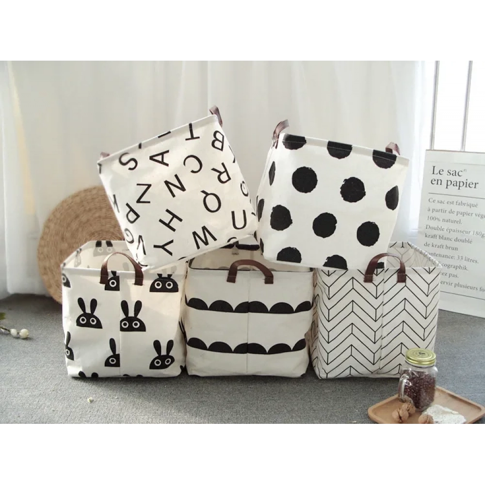 New Cotton Linen Laundry Basket Folding Organizer Bucket Square Dirty Clothes Anti-dust Big Capacity Storage Basket for Home