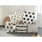 New Cotton Linen Laundry Basket Folding Organizer Bucket Square Dirty Clothes Anti-dust Big Capacity Storage Basket for Home