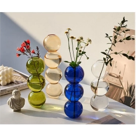 Nordic Glass Vase Home Decor Living Room Decoration Terrarium Flower Vase Plant Pots Decorative Home Accessories Decoration Gift