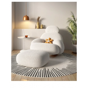 Fluffy White Living Room Chair Modern Cute Floor Ergonomic Living Room Chair Lounge Recliner Meuble Salon Home Furniture